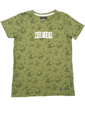 T-shirt MC kaki tête de mort THREADBOYS taille 9-10 ans
