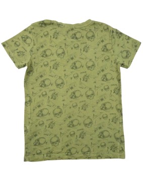 T-shirt MC kaki tête de mort THREADBOYS taille 9-10 ans