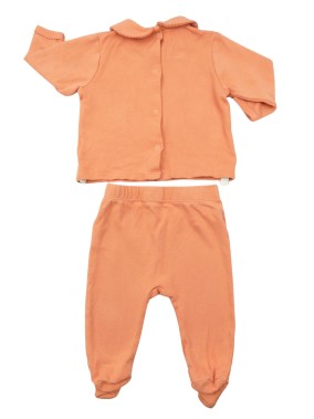 Pyjama 2p rose cœur fluo VERTBAUDET taille 6 mois