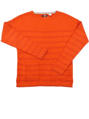 Pull rouge rayures paillette OKAIDI taille 8 ans