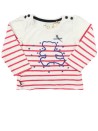 T-shirt ML blc rayures rose LULU CASTAGNETTE taille 12 mois