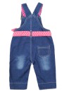 Salopette jean bleu rose pois LIKU taille 3-6 mois
