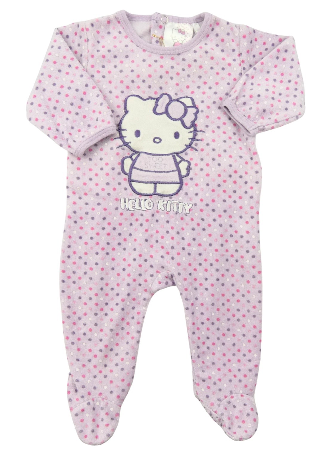 Pyjama 1p HELLO KITTY violet too sweet taille 3 mois Pyjama 1p HELLO KITTY violet too sweet taille 3 mois