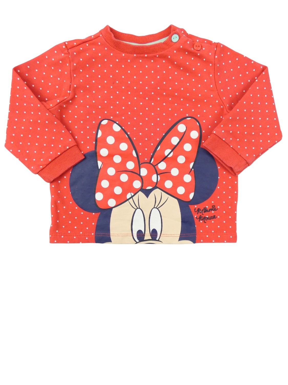 T-shirt ML épais rouge pois Minnie DISNEY taille 6 mois 68cm T-shirt ML épais rouge pois Minnie DISNEY taille 6 mois 68cm