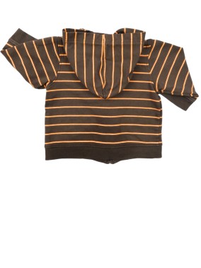 Gilet zippé capuche marron orange KIMBALOO taille 6 mois