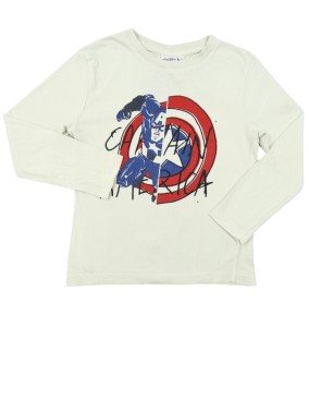 T-shirt ML Captain America logo MARVEL taille 6 ans