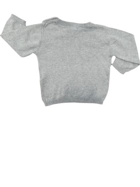 Pull gris uni KIABI taille 6 mois