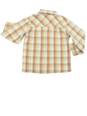 Chemise carreaux oranges be OKAOU taille 5 ans