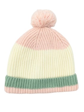 Bonnet beige rose vert...