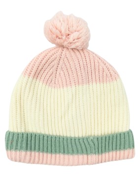 Bonnet beige rose vert KIABI taille 24 mois