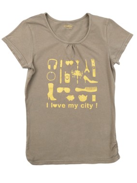 T-shirt marron thé montre...