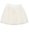 Jupe blanche voile à pois roses taille 10 ans