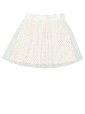 Jupe blanche voile à pois...