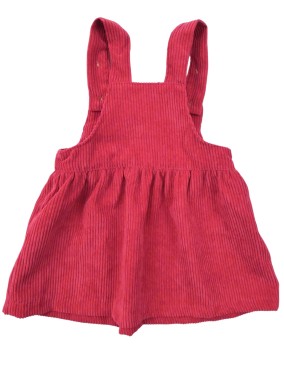 Robe côtelée rose framboise cœur taille 0-3 mois