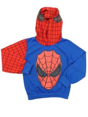 Sweat pull bleu Spiderman taille 7 ans 120cm