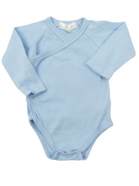 Body ML bleu uni MES PETITS CAILLOUX taille 3 mois