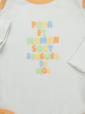 Body ML blc papa maman dingue CANARI BABY taille 3 mois