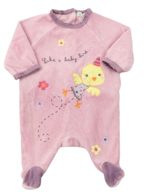 Pyjama 1p poussin rose KITCHOUN taille 1 mois