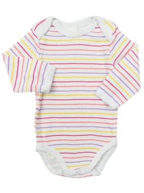 Body ML blanc rayures colorées BEBE REVE taille 3 mois