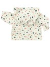 Veste gilet beige fleurs capuche DPAM taille 3 mois