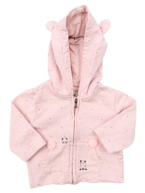 Gilet veste rose panda pois...