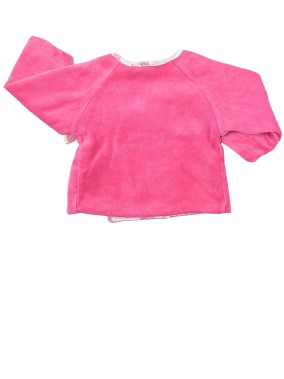 Veste gilet fuschia croisé fleurs GRAIN DE BLE taille 3 mois