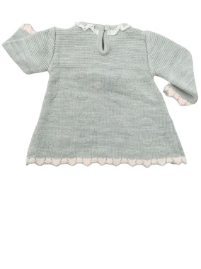 Pull gris brodé FRUIT DE LA PASSION taille 3 mois