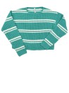 Pull vert blanc rayures FPC taille 10 ans
