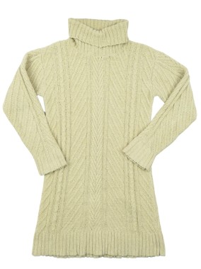 Pull long robe beige fil...