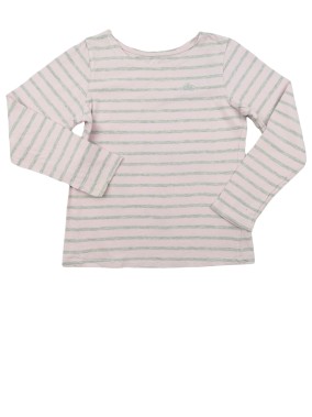 T-shirt ML rose gris nuage argent TEX taille 9-10 ans