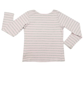 T-shirt ML rose gris nuage argent TEX taille 9-10 ans