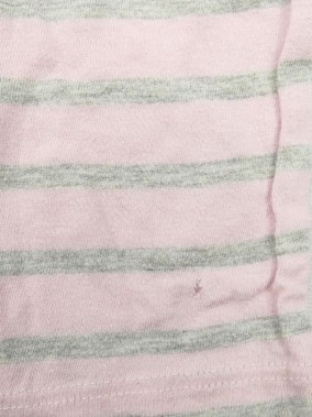 T-shirt ML rose gris nuage argent TEX taille 9-10 ans