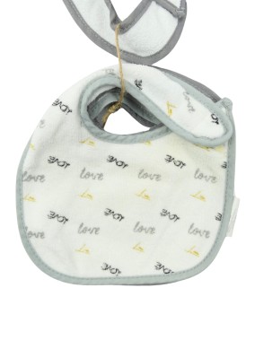 Lot de 5 bavoirs love gris TROIS KILOS SEPT