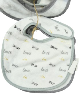 Lot de 5 bavoirs love gris TROIS KILOS SEPT