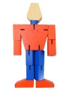 Jouet robot en bois rouge et bleu