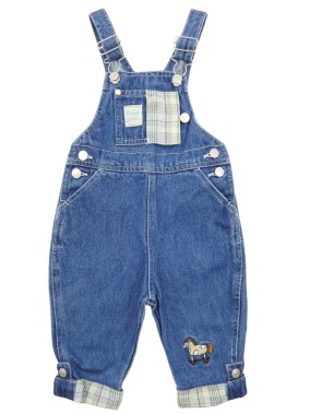 Salopette jean bleu poney club KIMBALOO taille 12 mois