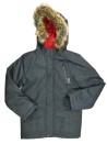 Manteau marine capuche fourrure long U COLLECTION taille 10 ans
