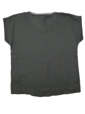 T-shirt MC noir perles argent KAPORAL taille 16 ans