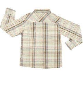Chemise carreaux ML marron beige BESTWAY taille 8 ans