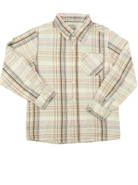 Chemise carreaux ML marron...