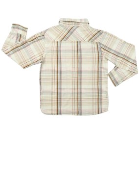 Chemise carreaux ML marron beige BESTWAY taille 8 ans 2