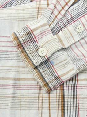 Chemise carreaux ML marron beige BESTWAY taille 8 ans 2