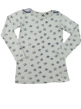 T-shirt ML gris étoiles...