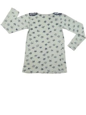 T-shirt ML gris étoiles sequins 3POMMES taille 12 ans