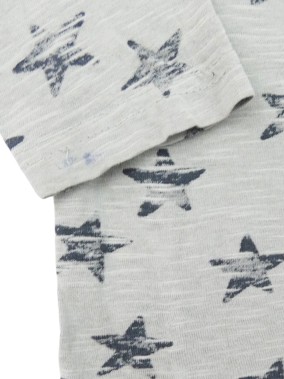 T-shirt ML gris étoiles sequins 3POMMES taille 12 ans