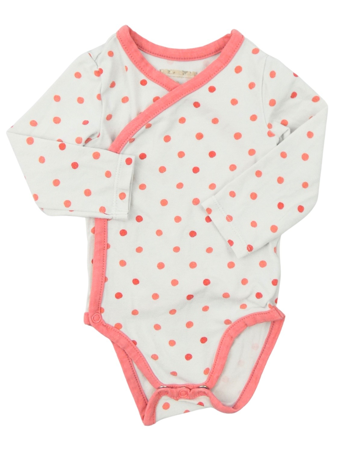 Body ML blanc à pois roses ORCHESTRA taille 3 mois Body ML blanc à pois roses ORCHESTRA taille 3 mois