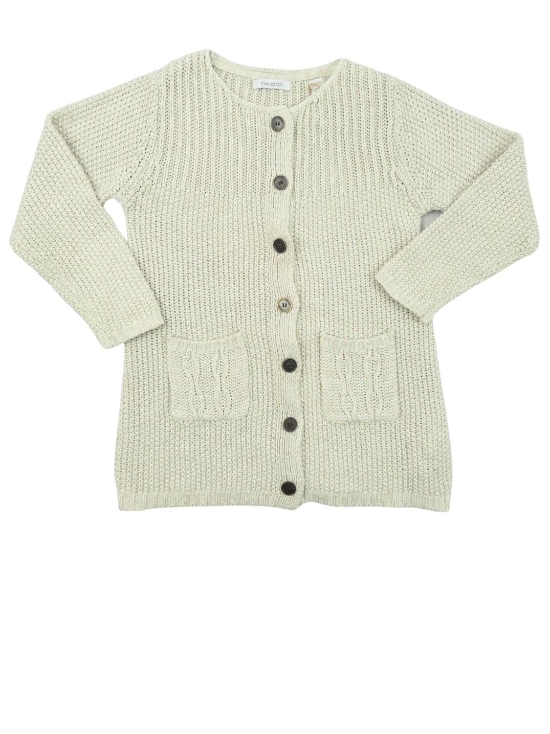 Veste beige gros boutons OKAIDI taille 6 ans Veste beige gros boutons OKAIDI taille 6 ans