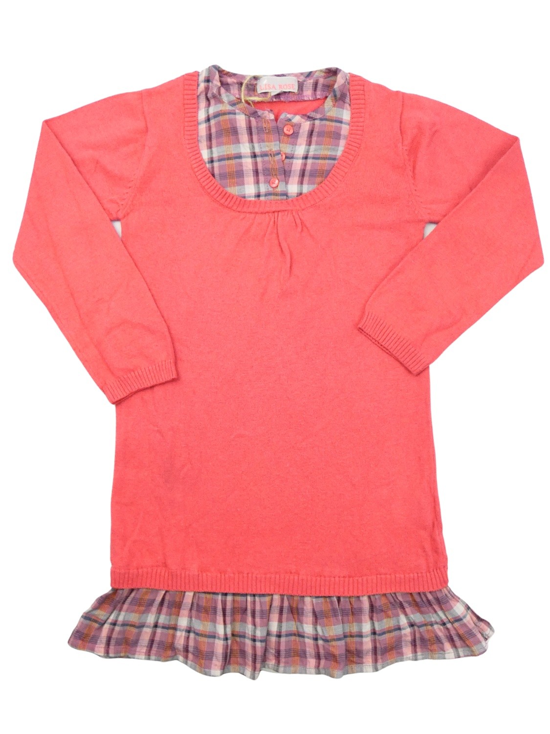 T-shirt ML 2 en 1 carreaux LISA ROSE taille 6 ans T-shirt ML 2 en 1 carreaux LISA ROSE taille 6 ans