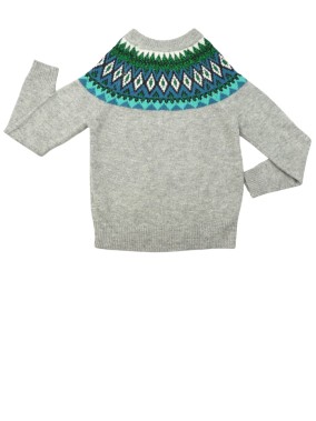 Pull gris motif hiver vert NAF NAF taille S