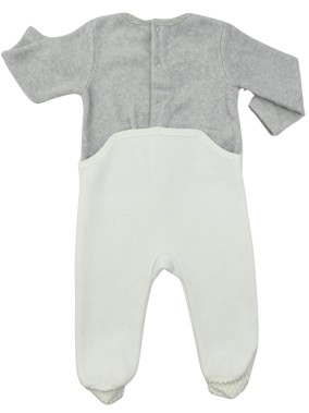 Pyjama 1p gris bonhomme neige TEX taille 12 mois